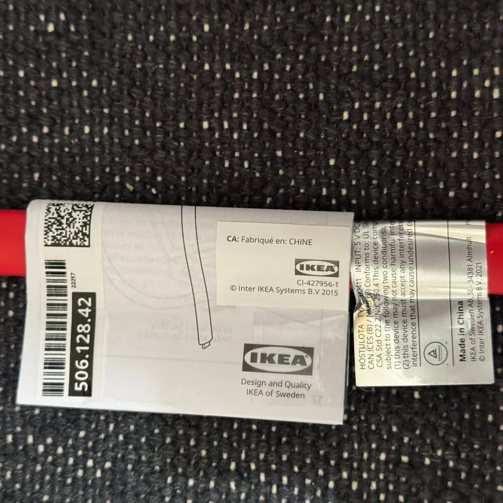 IKEA HÖSTULOTA LED USB-C Lamp, Red, 506.128.42